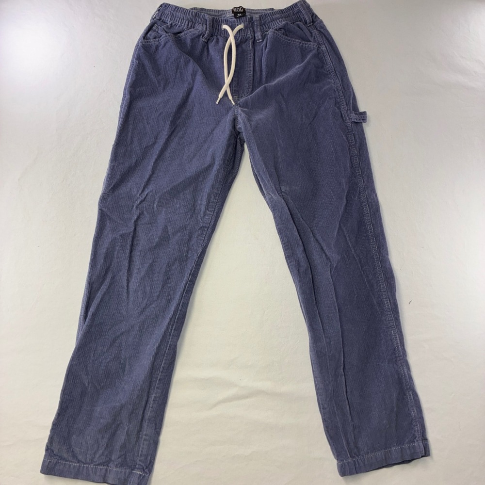 473 Gorpcore BDG Carpenter Pants M Blue Corduroy Drawstring Utility Trousers